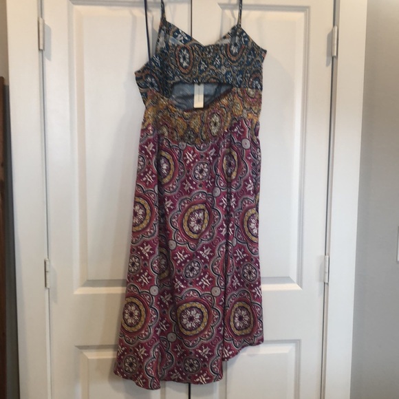 Anthropologie cut out one side smocked waist long dress size XL - NWT - Picture 6 of 11
